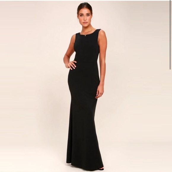 Lulu's Call My Name Black Backless Maxi Dress NWT - Picture 2 of 11